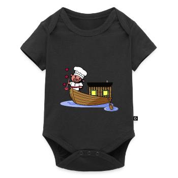 Teddy bear cook sailor boat sailors cook ahoy - Baby Premium short-sleeve bodysuit - black - Front