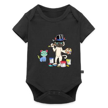 Cat Painter Master Artist Art Academy - Baby Premium short-sleeve bodysuit - black - Front