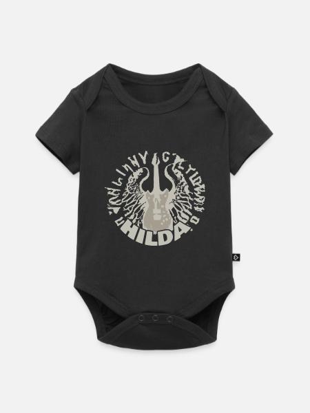 Gitarre Hilda - Baby Premium Kurzarmbody - Schwarz