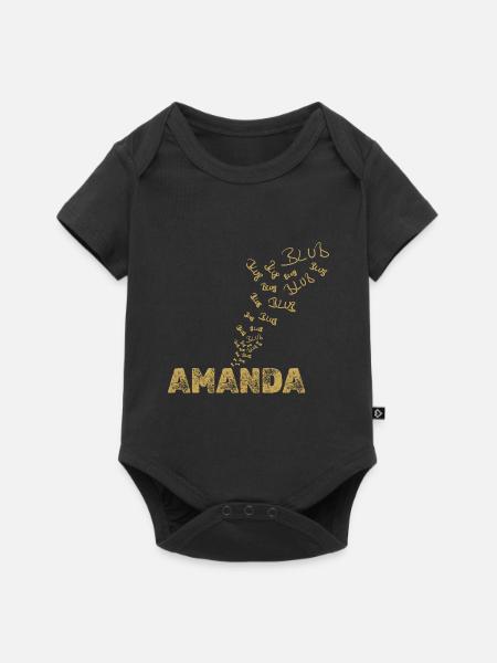 Boot Amanda - Baby Premium Kurzarmbody - Schwarz