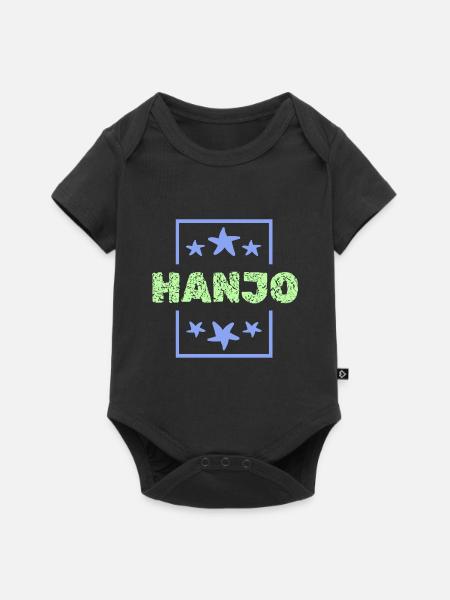 Hanjo als Jungenname - Baby Premium Kurzarmbody - Schwarz