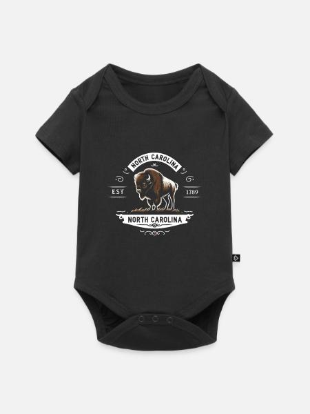 NC Bison Emblem - Baby Premium short-sleeve bodysuit - black