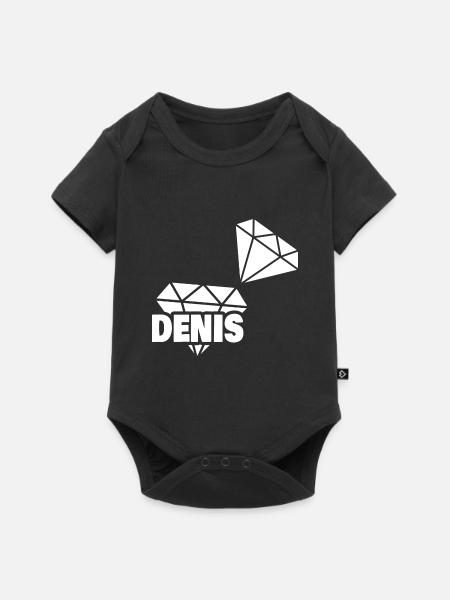 Denis - Baby Premium Kurzarmbody - Schwarz