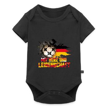 Germany Fan – With Heart and Passion - Baby Premium short-sleeve bodysuit - black - Front