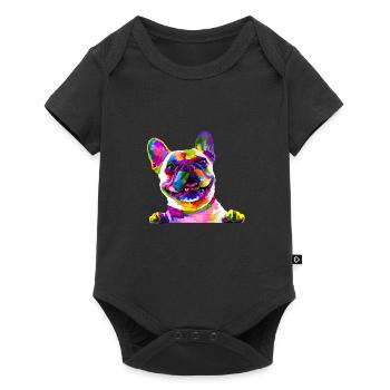 French Bulldog - Baby Premium short-sleeve bodysuit - black - Front