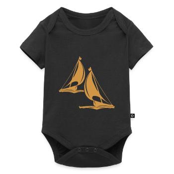 Segeln Geschenk Boot Segler Segelboot Anker - Baby Premium Kurzarmbody - Schwarz - Vorne