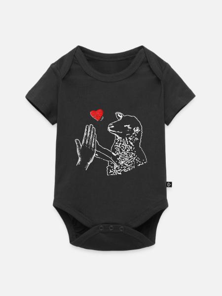 High Five Schaf - Baby Premium Kurzarmbody - Schwarz