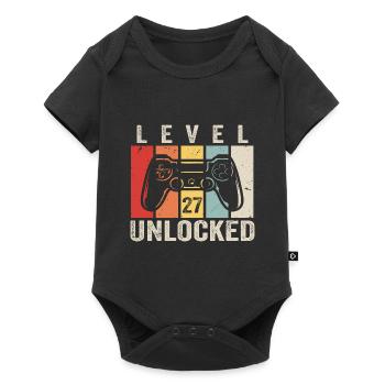 Level 27 Unlocked 27 Years Birthday Gift - Baby Premium short-sleeve bodysuit - black - Front