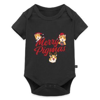 Nagetier Meerschwein Meerschweinchen - Baby Premium Kurzarmbody - Schwarz - Vorne