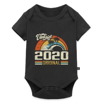Vintage 2020 Vintage Rétro Cadeau Anniversaire - Body à manches courtes Premium Bébé - noir - Devant