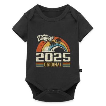 Vintage 2025 Vintage Rétro Cadeau Anniversaire - Body à manches courtes Premium Bébé - noir - Devant