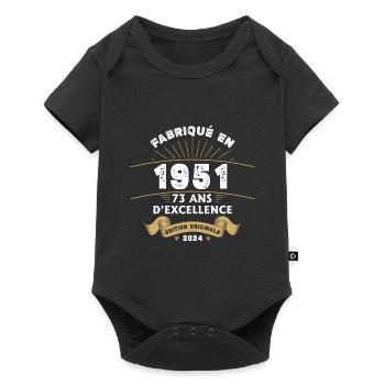 Made in 1951 73 Years of Original Excellence - Baby Premium short-sleeve bodysuit - black - Front