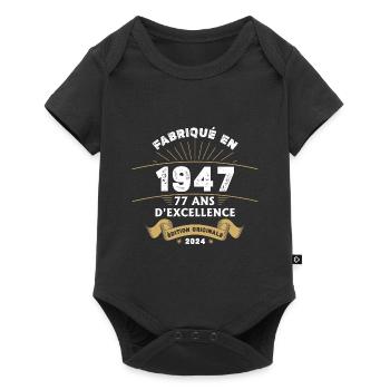 Made in 1947 77 Years of Original Excellence - Baby Premium short-sleeve bodysuit - black - Front