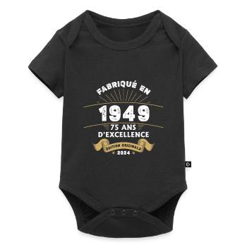 Made in 1949 75 Years of Original Excellence - Baby Premium short-sleeve bodysuit - black - Front