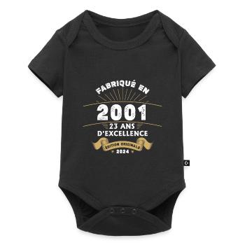 Made in 2001 23 Years of Original Excellence - Baby Premium short-sleeve bodysuit - black - Front