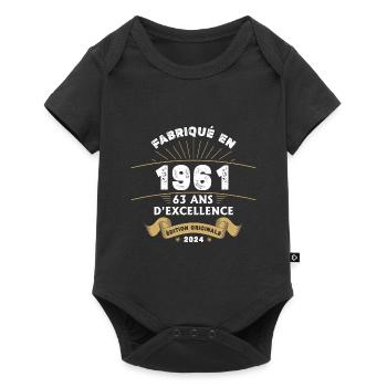 Made in 1961 63 Years of Original Excellence - Baby Premium short-sleeve bodysuit - black - Front
