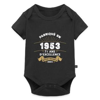 Made in 1953 71 Years of Original Excellence - Baby Premium short-sleeve bodysuit - black - Front