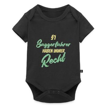 §1 Baggerfahrer haben immer Recht - Baby Premium Kurzarmbody - Schwarz - Vorne