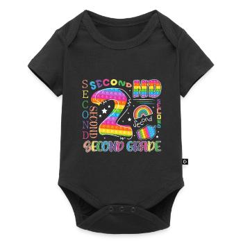 2nd grade Pop It school child - Baby Premium short-sleeve bodysuit - black - Front