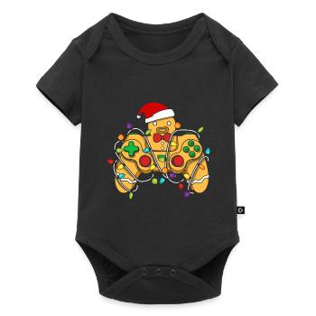 Christmas Gaming Controller Gingerbread - Baby Premium short-sleeve bodysuit - black - Front