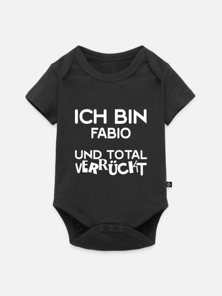 Vorname Fabio - Baby Premium Kurzarmbody - Schwarz