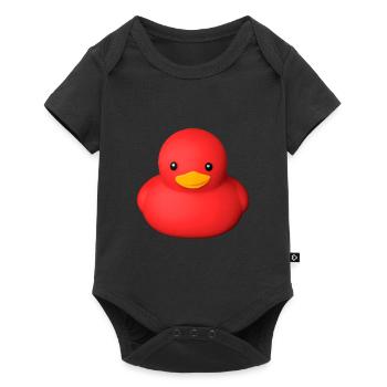 Niedliche rote Gummiente - Baby Premium Kurzarmbody - Schwarz - Vorne