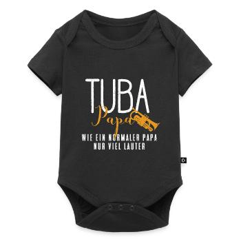 Tuba Papa - Baby Premium Kurzarmbody - Schwarz - Vorne
