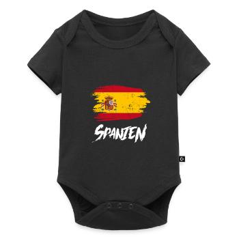Spanien Flagge Spain Spanische Fahne Geschenk - Baby Premium Kurzarmbody - Schwarz - Vorne