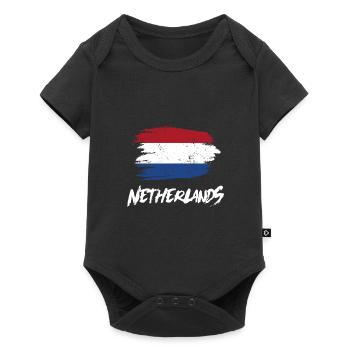 Drapeau des Pays-Bas pour un fan des Pays-Bas - Body à manches courtes Premium Bébé - noir - Devant