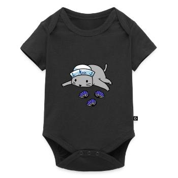 Maritim Matrose Katze Strand Muscheln Fantasy Moin - Baby Premium Kurzarmbody - Schwarz - Vorne
