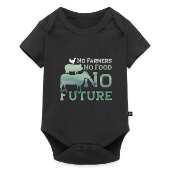 No Farmers No Food No Future Tractor - Baby Premium short-sleeve bodysuit - black - Front