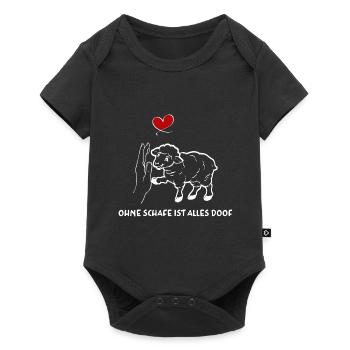 Ohne Schafe Ist Alles Doof - Baby Premium Kurzarmbody - Schwarz - Vorne