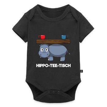 Hippo-Tee-Tisch Hippoteetisch Hypothetisch Hippo - Baby Premium Kurzarmbody - Schwarz - Vorne