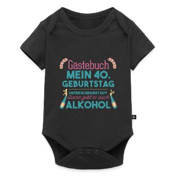 40. Geburtstag Gästeliste 40 Jahre Party Gästebuch - Baby Premium Kurzarmbody - Schwarz - Vorne