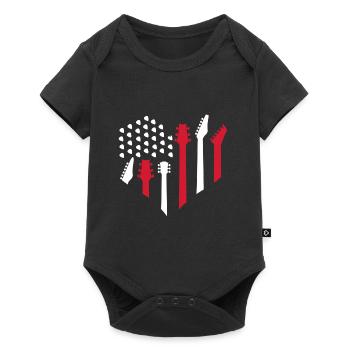 Guitar HeartAmerica USA Music Lovers 4 juillet - Body à manches courtes Premium Bébé - noir - Devant