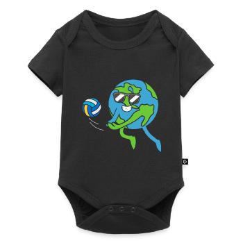 Erde Volleyball Tag der Erde - Baby Premium Kurzarmbody - Schwarz - Vorne