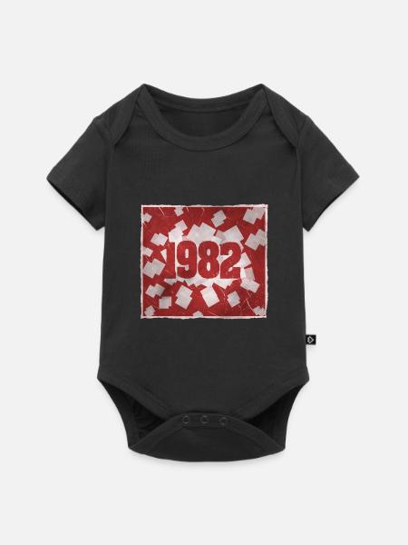 Geboren 1982 - Baby Premium Kurzarmbody - Schwarz