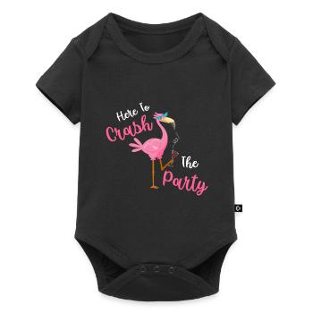 Here To Crash The Party Flamingo - Baby Premium short-sleeve bodysuit - black - Front