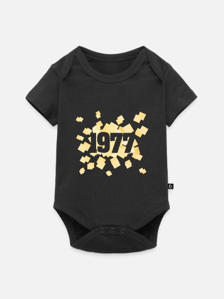 Geboren 1977 - Baby Premium Kurzarmbody - Schwarz