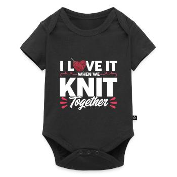 Knitting Lovers Yarn Knitting Knitting Gift - Baby Premium short-sleeve bodysuit - black - Front