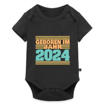 Geboren im Jahre 2024 - Baby Premium Kurzarmbody - Schwarz - Vorne