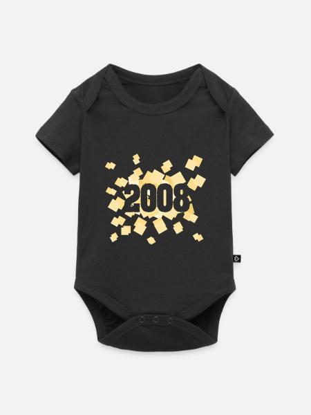 Geboren 2008 - Baby Premium Kurzarmbody - Schwarz