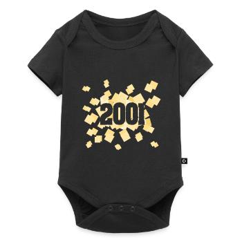 Geboren 2001 - Baby Premium Kurzarmbody - Schwarz - Vorne