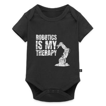 Robotics Is My Therapy Roboter Techniker - Baby Premium Kurzarmbody - Schwarz - Vorne