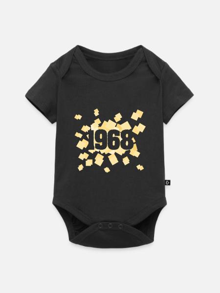 1968 1968 - Baby Premium Kurzarmbody - Schwarz