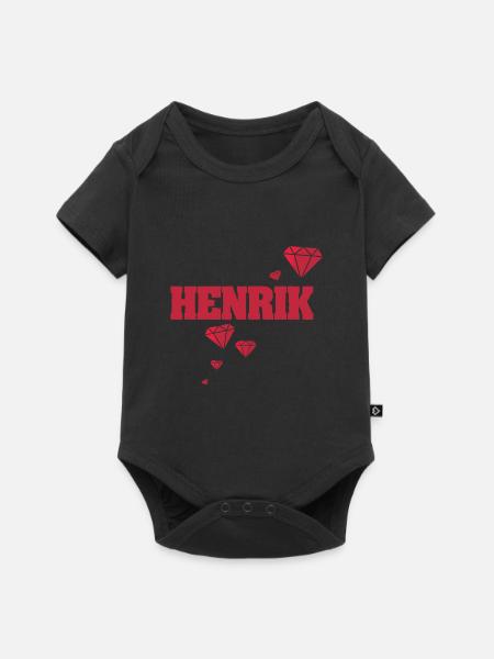 Geschenk für Henrik - Baby Premium Kurzarmbody - Schwarz