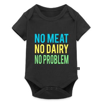 Pas de viande, pas de produits laitiers, pas de problème, végétalien - Body à manches courtes Premium Bébé - noir - Devant
