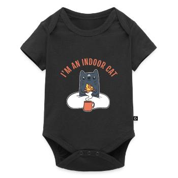 Je suis un solitaire de chat d’intérieur - Body à manches courtes Premium Bébé - noir - Devant