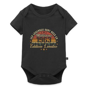 Millésime 1963 Cadeau 61e Anniversaire 61 ans - Body à manches courtes Premium Bébé - noir - Devant