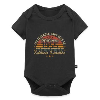 Millésime 1955 Cadeau 69e Anniversaire 69 ans - Body à manches courtes Premium Bébé - noir - Devant
